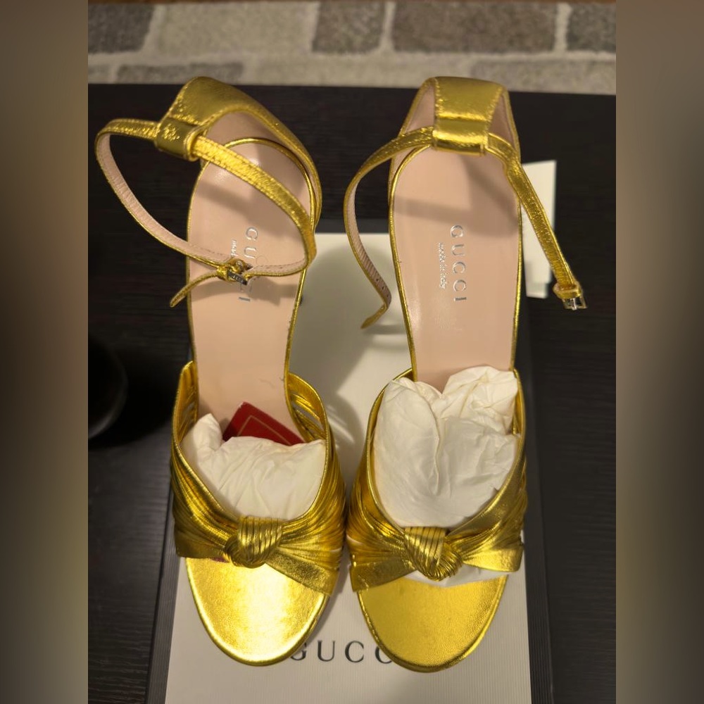 Gucci gold sandals